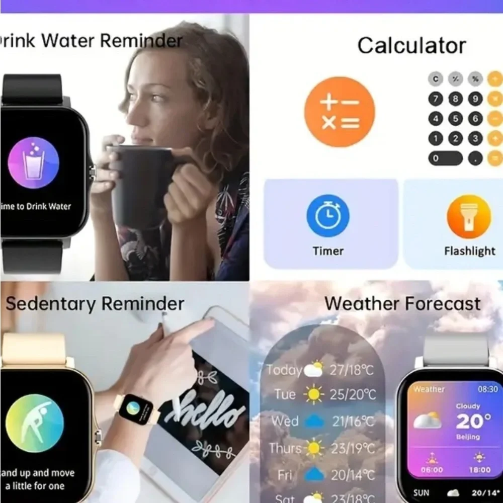 ⌚️⌚️⌚️BOGOHO⌚️⌚️⌚️Smart Watch - Fitness Tracker Gray Silicon Strap